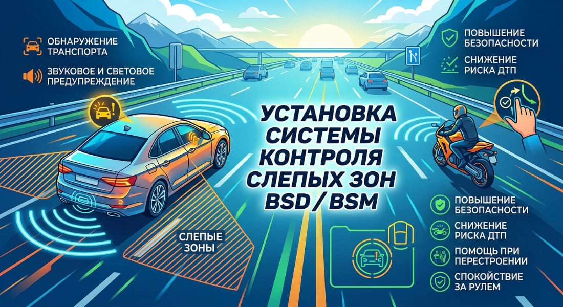 Установка контроля слепых зон Geely 9X